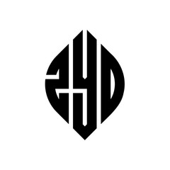ZYO circle letter logo design with circle and ellipse shape. ZYO ellipse letters with typographic style. The three initials form a circle logo. ZYO circle emblem abstract monogram letter mark vector.