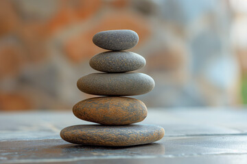 Smooth Rocks Stacked in a Zen Formation