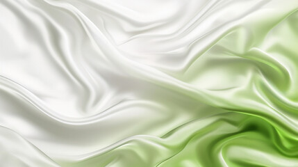 Obraz premium White, Celery Green and Wasabi Green silk background vector presentation design