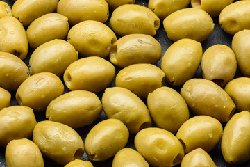 green olives in a market