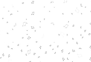Light Silver, Gray vector template with musical symbols.