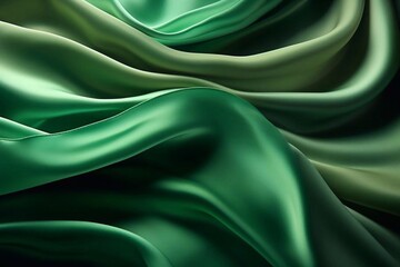 Fototapeta premium Beautiful background with green silk cloth