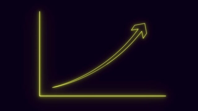Concept of exponential growth, improvement, business strategy, arrow rising up 4K, Abstract arrow business graph icon animation background