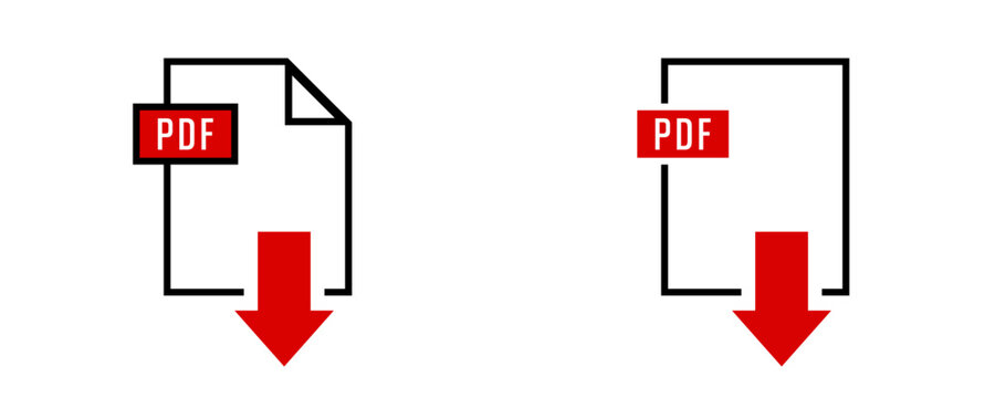 pdf icon on white background. Linear And Filled icon pdf.. PDF format symbol. flat style.