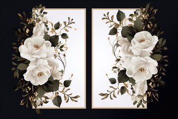 Elegant frames with hand drawn flowers and leaves, design templates in line style. Vector backgrounds for wedding invitations, greeting cards, social media stories, label, corporate identity

