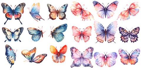 Watercolor butterfly clipart for graphic resources