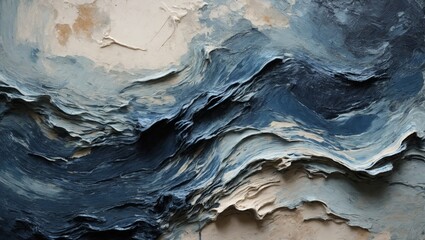 Fototapeta premium Abstract background with blue and white oil paint