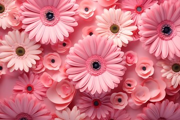 Pink Gerbera, Floral background and spring is coming soon.