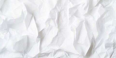 Obraz premium White paper wrinkled as background, closeup view