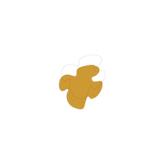 set of gold blobs with outline lines vector