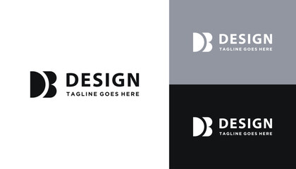 Modern Initial Letter DB B D BD with Elegant Luxury Line Art Logo Design