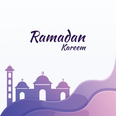 ramadan kareem background with purple color gradient