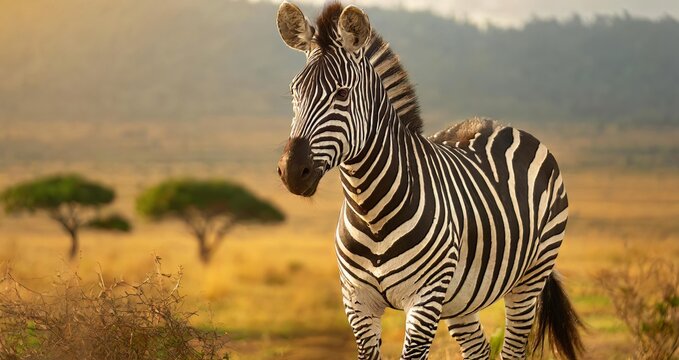 Ai generated zebra in the wild ,animals ,zebra