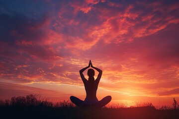Sunset Yoga, Serene Poses in Nature for Mindfulness and Wellness