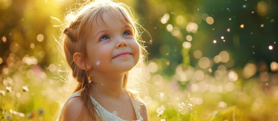 Enchanting Little Girl Sparkles and Shines at the Park as Little Girl's Joyful Park Adventure Unfolds