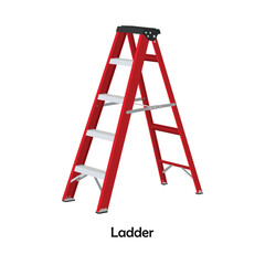 Ladder color illustration flat vector. Work tool. DIY tool.