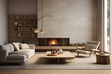 living room featuring a mix of neutral colors