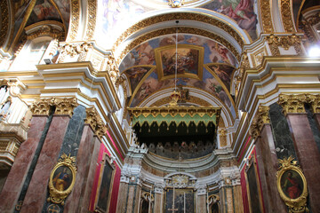 Fototapeta premium Interior of the St. Paul's Cathedral, Mdina, Malta 