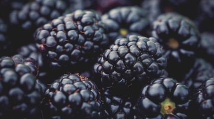 Juicy blackberries in a close-up shot.