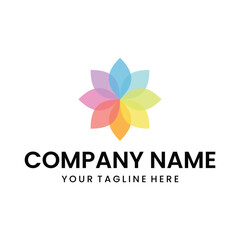 Obraz premium Colorful leaf logo illustration design