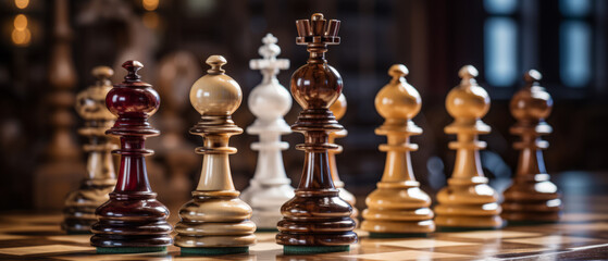 Elegant Chessboard Setup at Start of Game