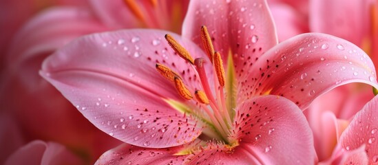 Captivating Closeup: Vibrant Pink Lilly Blossoms in Stunning Closeup, Closeup, pink, lilly