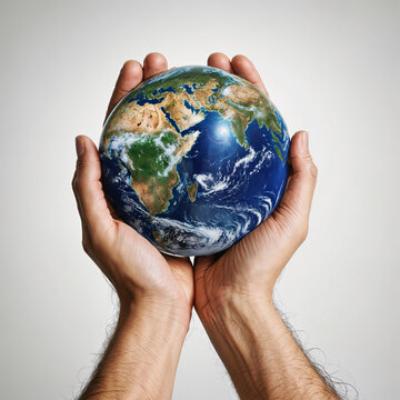 hands holding earth, save earth, earth day concept