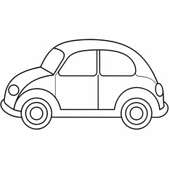 car black and white vector illustration for coloring book	