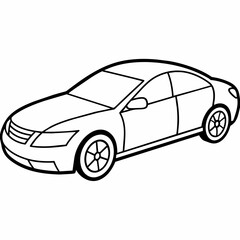 car black and white vector illustration for coloring book	