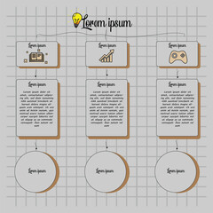 Naklejka premium Infographic hand drawn professional steps With fullcolor. Vector Illustrations, EPS 10