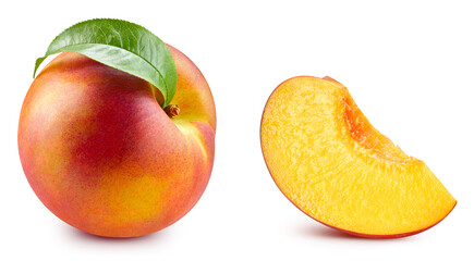Fresh organic peach isolated