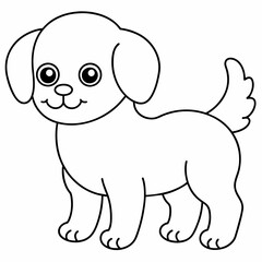 dog black and white vector illustration for coloring book	