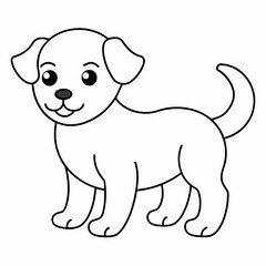 dog black and white vector illustration for coloring book	