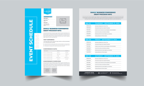 Event Schedule layout design template with unique design style concept