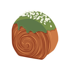 cromboloni pastry shop cartoon vector viral food croissant homemade bakery cake bread snack roll eat