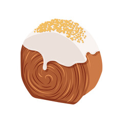 cromboloni pastry shop cartoon vector viral food croissant homemade bakery cake bread snack roll eat