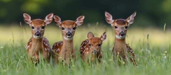 Adorable Capreolus Capreolus: Three Times the Cuteness with Roe Deer Fawn