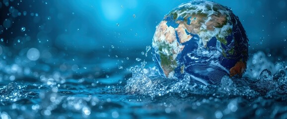 Obraz na płótnie Canvas World Water Day Earth Drop Shape, Wallpaper Pictures, Background Hd