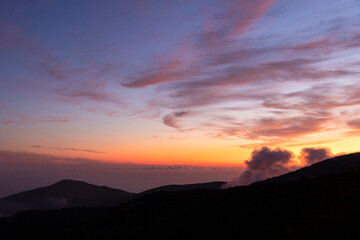 Bright, fabulous Sunset with circular clouds on the Balkan Peninsula.