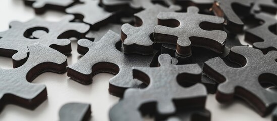 Mind-Bending Puzzle: Number Puzzle Pieces on White Background, Number Puzzle Pieces on White Background, Number Puzzle Pieces on White Background