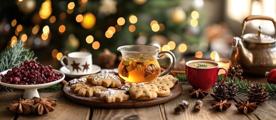 Christmas cookie and herbal tea display