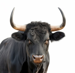 Bull head on white background