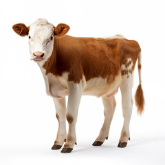 Young Cow isolated on white background.