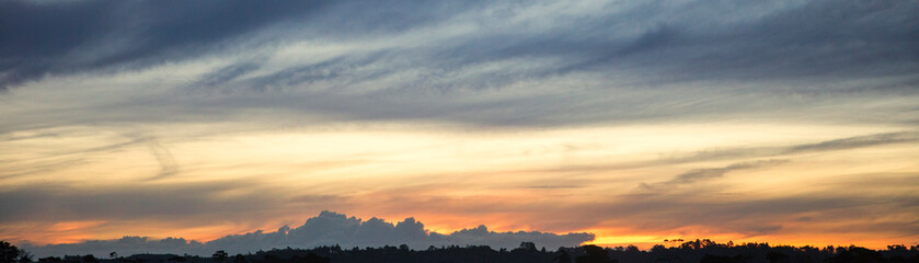 Blue and Yellow Sunset. 