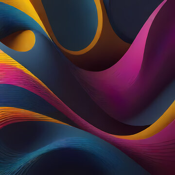 Abstract wave background, colourful lines of organic shapes/curves