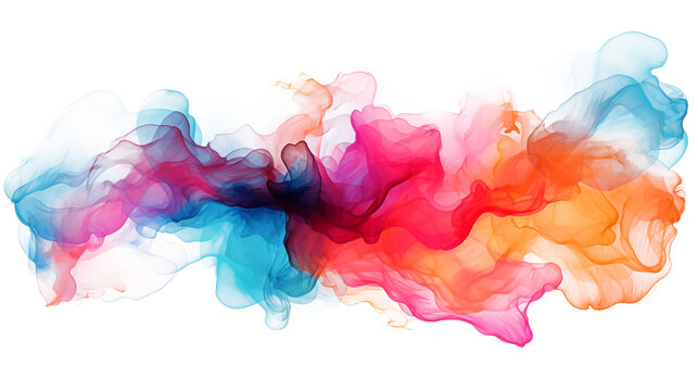 Abstract colorful watercolor stain isolated on a transparent background © JubkaJoy