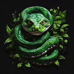 green snake illustration