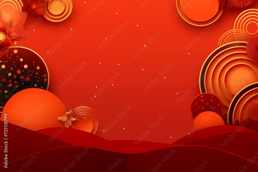 Wall mural chinese new year red background