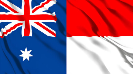 オーストラリアとインドネシアの国旗
