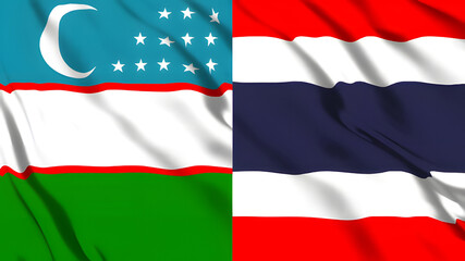 ウズベキスタンとタイの国旗